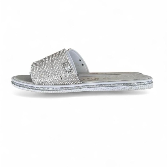 Juicy Couture Silver Slide Sandals - Picture 2 of 3